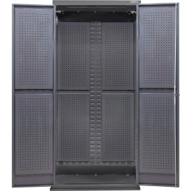 Global Industrial E-Lock Configurable Full Pegboard Cabinet 36"W x 24"D x 78"H Gray 