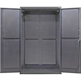 Global Industrial E-Lock Configurable Full Pegboard Cabinet 48"W x 24"D x 78"H Gray 