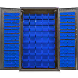 E-Locking Configurable Pegboard Cabinet, 48"W x 24"D x 78"H, 48 Blue Bins view 2