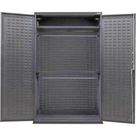 Global Industrial E-Lock Configurable Wardrobe Cabinet 48"W x 24"D x 78"H Gray 2 Shelf 