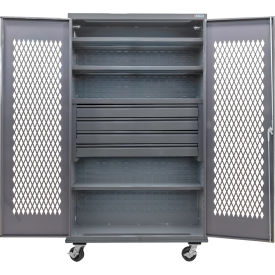 Global Industrial Configurable Ventilated Mobile Drawer Cabinet48x24x85Gray4 Shelf4 Drawers 