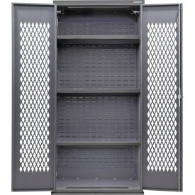 Global Industrial Configurable Ventilated Shelf Cabinet 36"W x 24"D x 78"H Gray 3 Shelf 