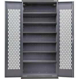 Global Industrial Configurable Ventilated Shelf Cabinet 36"W x 24"D x 78"H Gray 6 Shelf 