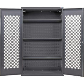 Global Industrial Configurable Ventilated Shelf Cabinet 48"W x 24"D x 78"H Gray 3 Shelf 
