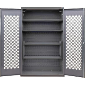 Global Industrial Configurable Ventilated Shelf Cabinet 48"W x 24"D x 78"H Gray 4 Shelf 