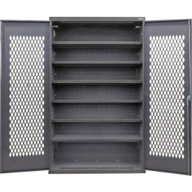 Global Industrial Configurable Ventilated Shelf Cabinet 48"W x 24"D x 78"H Gray 6 Shelf 