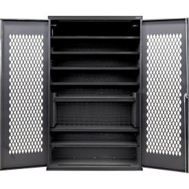 Global Industrial Configurable Ventilated Charging Cabinet 48"W x 24"D x 78"H Black 7 Shelf 