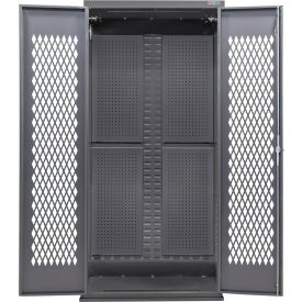 Global Industrial Configurable Ventilated Full Pegboard Cabinet 36"W x 24"D x 78"H Gray 