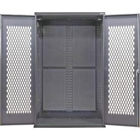 Global Industrial Configurable Ventilated Full Pegboard Cabinet 48"W x 24"D x 78"H Gray 