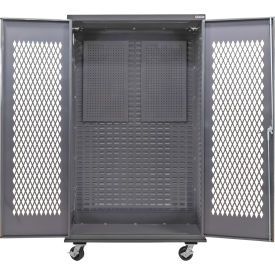Global Industrial Configurable Ventilated Mobile Pegboard Cabinet 48"W x 24"D x 85"H Gray 