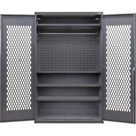 Global Industrial Configurable Ventilated Wardrobe Cabinet 48"W x 24"D x 78"H Gray 4 Shelf 
