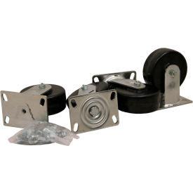 6" x 2-1/2" Phenolic Caster Kit For Powered Self-Dumping Hopper 2 Swivel/2 Rigid 