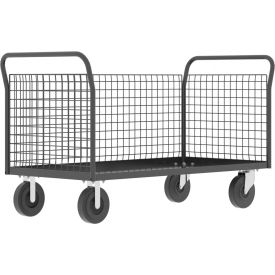 3-Sided Platform Cage Cart, 60"L x 30"W, 1600 lb. Capacity, Gray view 2