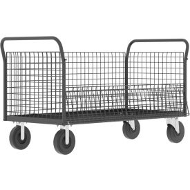 4-Sided Platform Cage Cart, 60"L x 30"W, 1600 lb. Capacity, Gray view 2