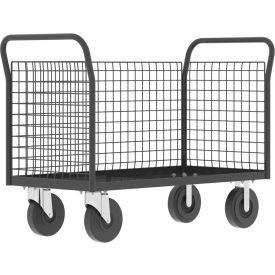 3-Sided Platform Cage Cart, 52"L x 24"W, 1600 lb. Capacity, Gray view 2
