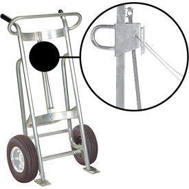 Valley Craft Hand Truck For Steel/Plastic/Fiber Drums, Pneumatic Wheels, Silver view 2