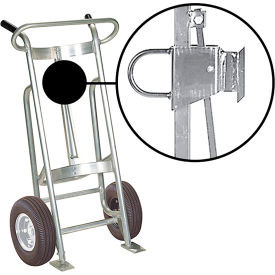Valley Craft Hand Truck For Fiber Drums, Pneumatic Wheels, Silver view 2