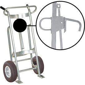 Hand Truck For Steel/Plastic/Fiber Locking Cover Drums, Pneumatic Wheels, Silver view 2