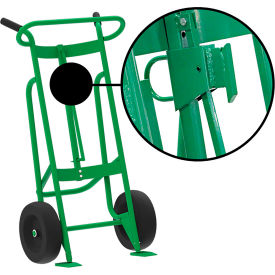 Hand Truck For Fiber Drums, Pneumatic Wheels, Green view 2