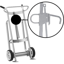 Valley Craft 2-Wheel Hand Truck For Steel/Plastic/Fiber Drums, Solid Rubber Wheels, Silver view 2