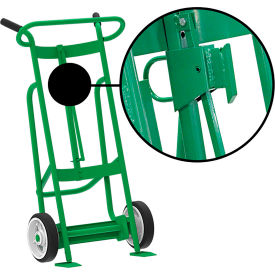2-Wheel Hand Truck For Fiber Drums, Solid Rubber Wheels, Green view 2
