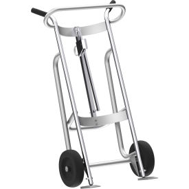 2-Wheel Hand Truck For 30/55 Gallon Steel Drums, 1000 lb. Capacity, Silver view 2
