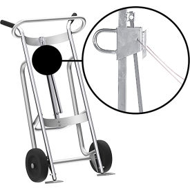 Valley Craft Hand Truck For Steel/Plastic/Fiber Drums, Rubber Wheels, Silver view 2