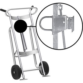 Valley Craft 2-Wheel Hand Truck For Fiber Drums, Rubber Wheels, Silver view 2