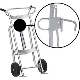 Valley Craft 2-Wheel Hand Truck For Steel/Plastic/Fiber Drums, Rubber Wheels, Silver view 2