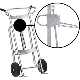 Valley Craft 2-Wheel Hand Truck For Plastic Drums, Rubber Wheels, Silver view 2