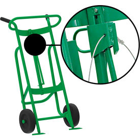 Valley Craft Hand Truck For Steel/Plastic/Fiber Drums, Rubber Wheels, Green view 2