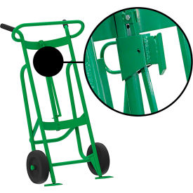 2-Wheel Hand Truck For Fiber Drums, Rubber Wheels, Green view 2
