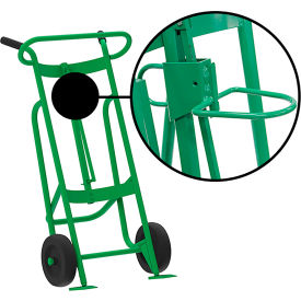 2-Wheel Hand Truck For Plastic Drums, Rubber Wheels, Green view 2