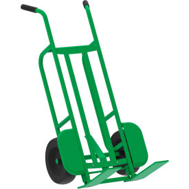 Mini Pallet Steel Hand Truck with Pneumatic Wheels, 1000 lb. Cap, Green view 2