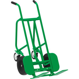 4 Wheel Pallet Hand Truck with Rear Rubber Swivel Wheels, 1000 lb. Cap., Green view 2