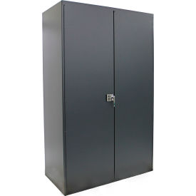 Flush Door Industrial Electronic Locking Cabinet, All-Welded, 48"W x 24"D x 84"H, Gray view 2
