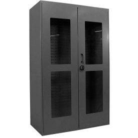 Clear-View Storage Cabinet, Fully Louvered, All-Welded, 48"W x 24"D x 78"H, Gray view 2