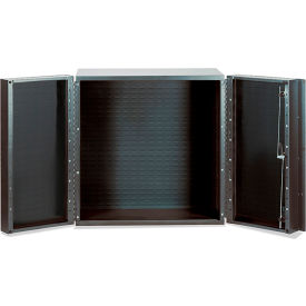Deep Door Storage Bin Cabinet, 74 Bins, All-Welded, 36"W x 24"D x 36"H, Gray view 2