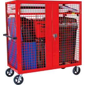 Valley Craft® Election Security Cart w/Ramp 2 Rigid & 2 Swivel Casters 60"L x 30"W x 66"HRed 