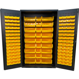 Storage Bin Cabinet, 147 Bins, All-Welded, 48"W x 24"D x 78"H, Gray view 2