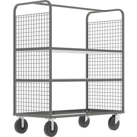 2-Sided Stock Picking Cage Cart, 2 Adj. Shelves, 57"L x 30"W, 1600 lb. Cap., Gray view 2