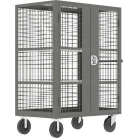 Security Cart with 2 Adjustable Shelves, 2000 lb. Cap., 51"L x 30"W x 66"H, Gray view 2