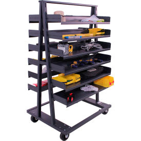 Double Sided Heavy Duty A-Frame Truck, 12 Trays, 2500 lb. Cap, 38"L x 30"W x 63"H view 2