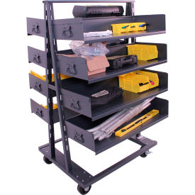 Double Sided Heavy Duty A-Frame Truck, 8 Trays, 2500 lb. Cap., 38"L x 30"W x 63"H view 2