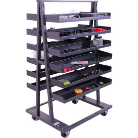 Double Sided Heavy Duty A-Frame Truck, 12 Trays, 2500 lb. Cap, 38"L x 30"W x 63"H view 2