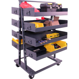 Double Sided HD A-Frame Truck, 8 Lipped Trays, 2500 lb. Cap., 38"L x 30"W x 63"H view 2