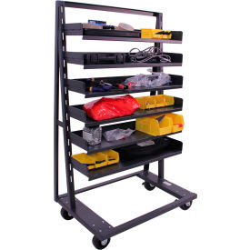 Single Sided Heavy Duty A-Frame Truck, 6 Trays, 2500 lb. Cap., 38"L x 25"W x 63"H view 2