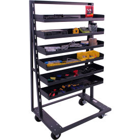 Single Sided Heavy Duty A-Frame Truck, 6 Trays, 2500 lb. Cap., 38"L x 25"W x 63"H view 2
