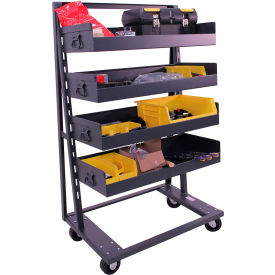 Single Sided A-Frame Cart, 4 Lipped Trays, 2500 lb. Capacity, 38"L x 25"W x 63"H view 2
