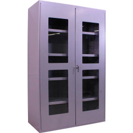 Clear-View Storage Bin Cabinet, Shelf Only, All-Welded, 48"W x 24"D x 78"H, Gray view 2